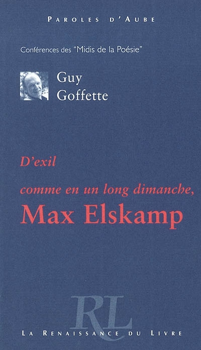 D’exil comme en un long dimanche, Max Elskamp