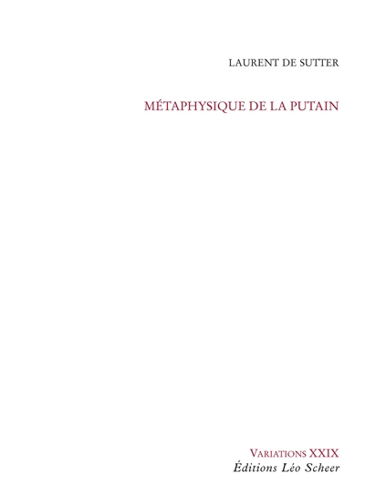 Métaphysique de la putain