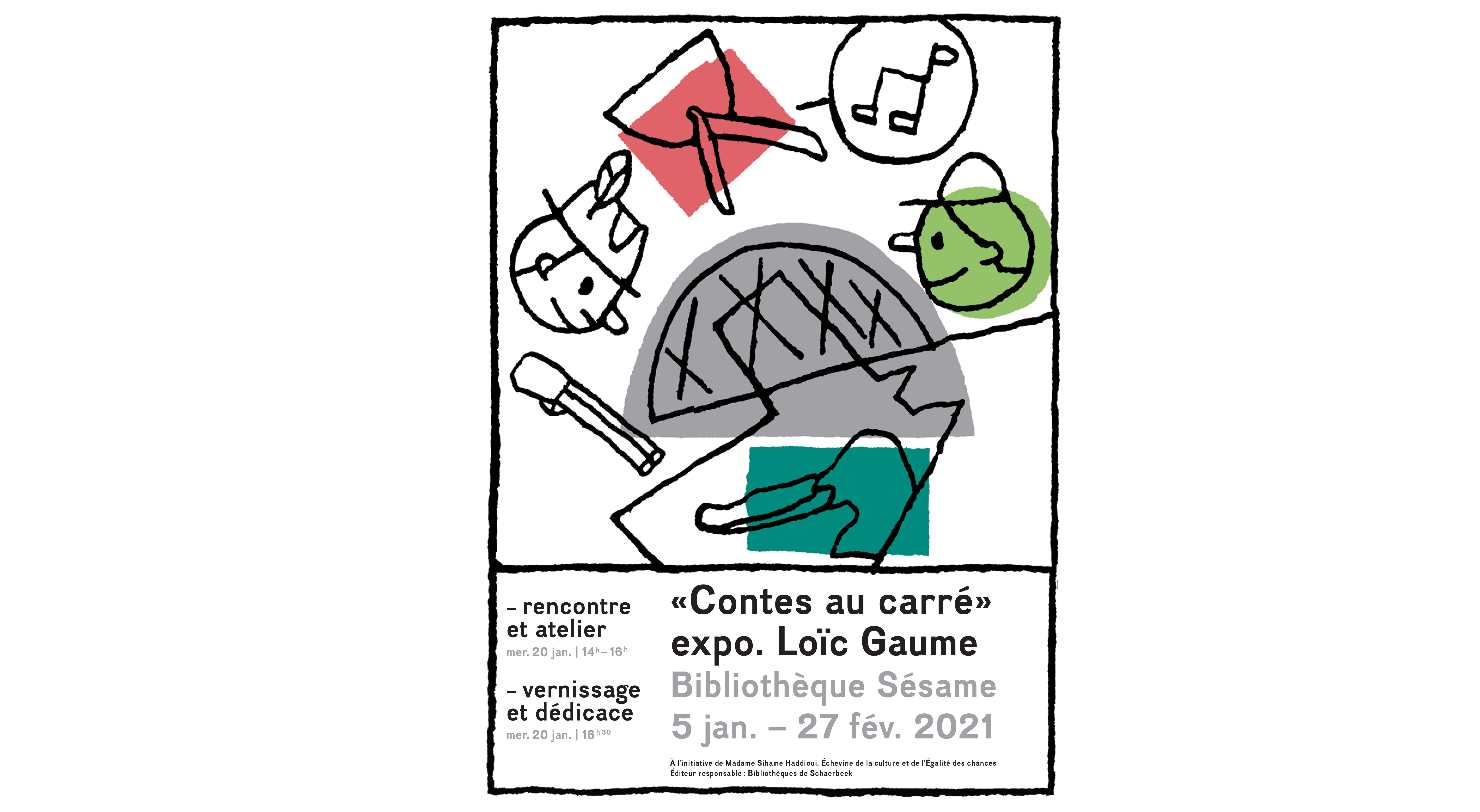 Exposition des tirages de « Contes au carré » de Loïc Gaume.