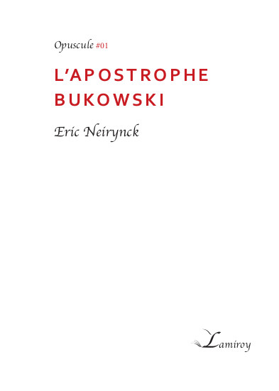 L'apostrophe Bukowski