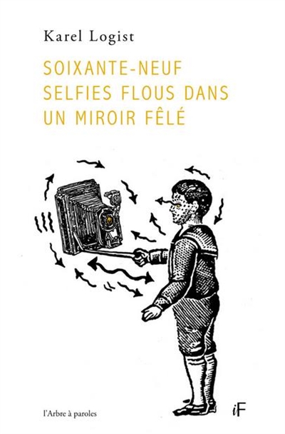Soixante-neuf selfies flous dans un miroir fêlé