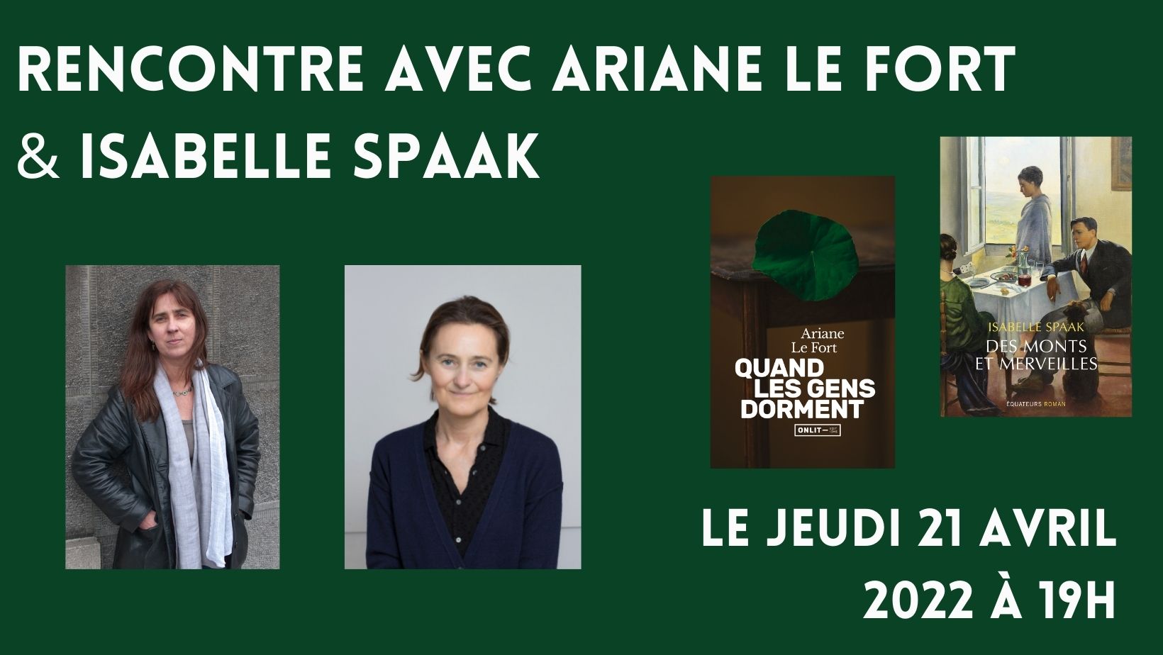 Rencontre avec Ariane Le Fort et Isabelle Spaak