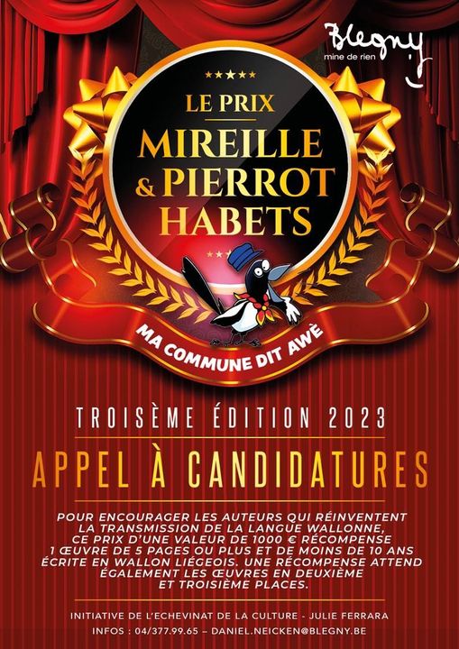 Prix Mireille Habets et Pierrot Habets 2023 : appel à candidatures