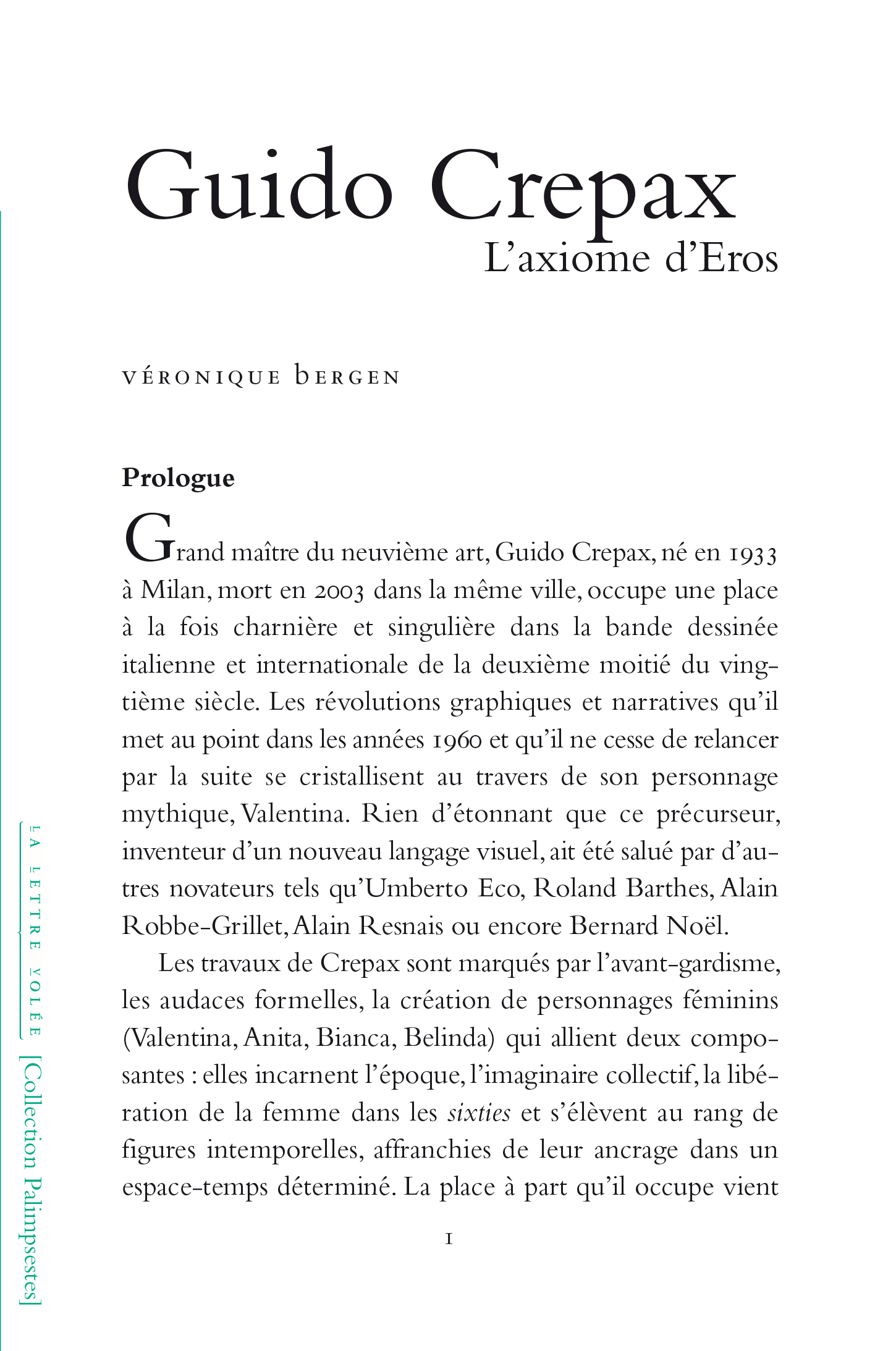Guido Crepax : L’axiome d’Eros