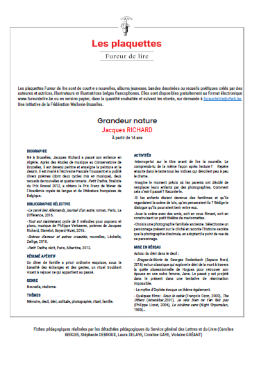 Fiche pédagogique : Grandeur nature