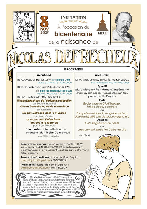 Bicentenaire de la naissance de Nicolas Defrecheux