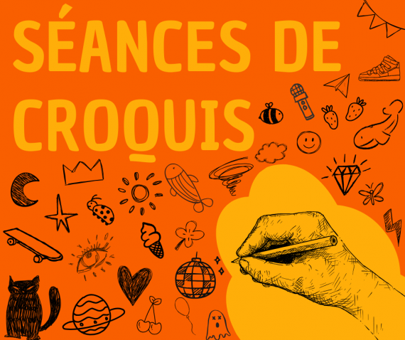 Séance de croquis participative avec le public avec Iason Saïtas au Musée de la BD