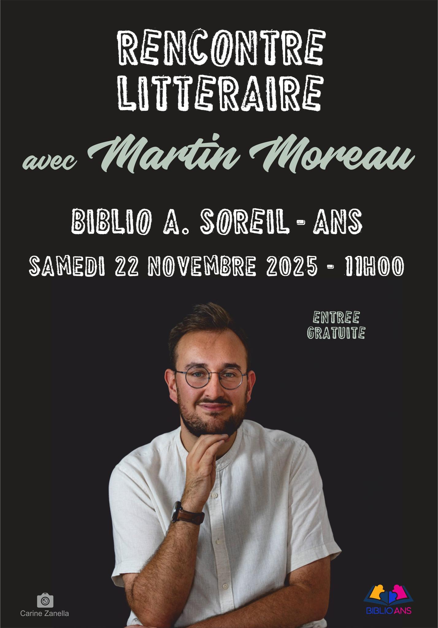 Rencontre littéraire avec Martin Moreau autour de son nouveau titre « Un dernier dessert »